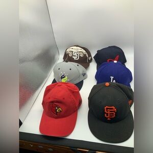 Reseller Hat Lot 6 Hats Caps MLB Different Sizes please read description